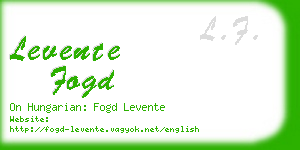 levente fogd business card